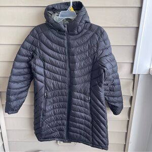 LL Bean Women's Size XL Black Parka Puffer Downtek Jacket 850 Full Zip Winter